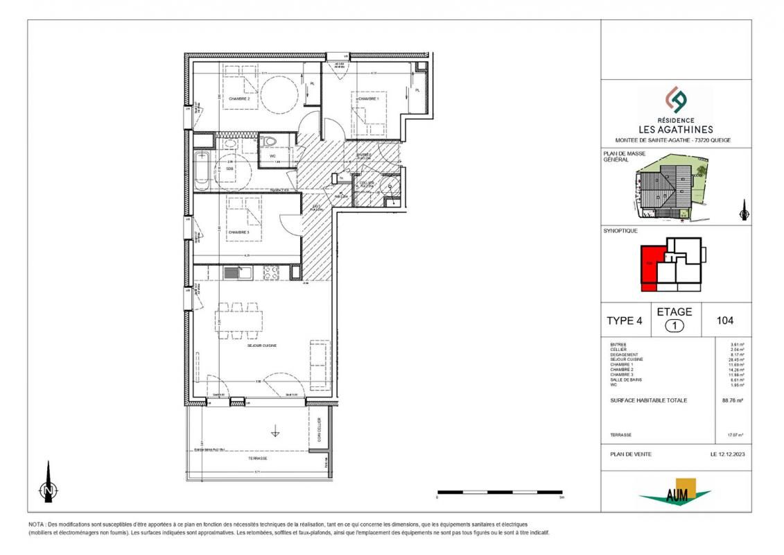 QUEIGE Appartement 4 pièces dans la résidence Les Agathines 3