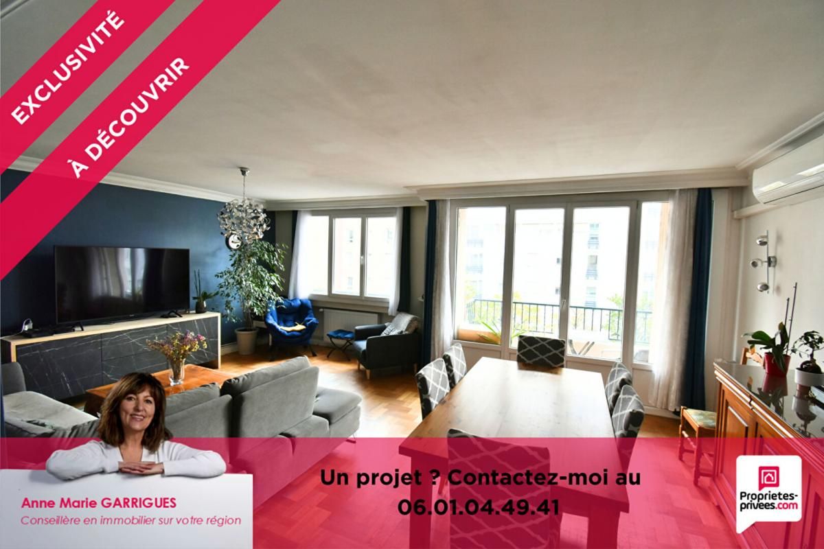 VILLEURBANNE Beau T3 /T4 lumineux de 95 m² avec balcon, parking privé 1