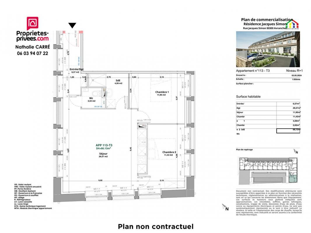 AVRANCHES Appartement T3 de 66,13m² - centre ville d'Avranches 3