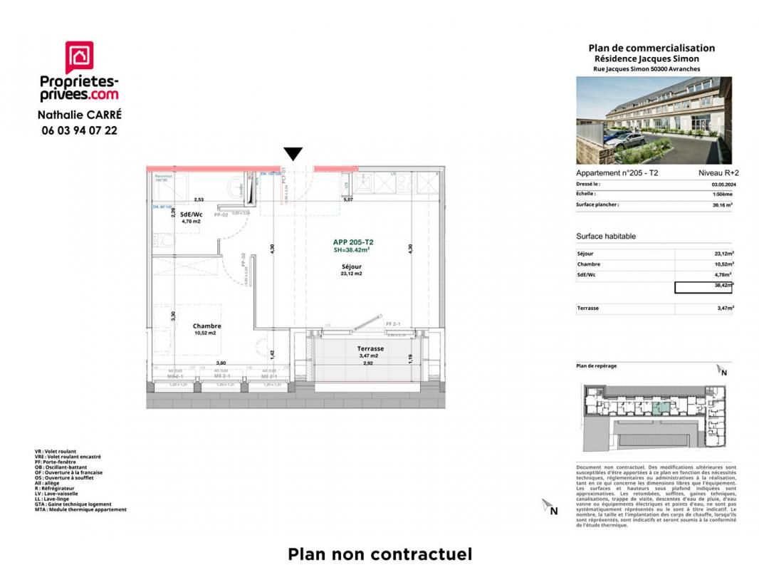 AVRANCHES Appartement T2 de 38,42m² - centre ville d'Avranches 3