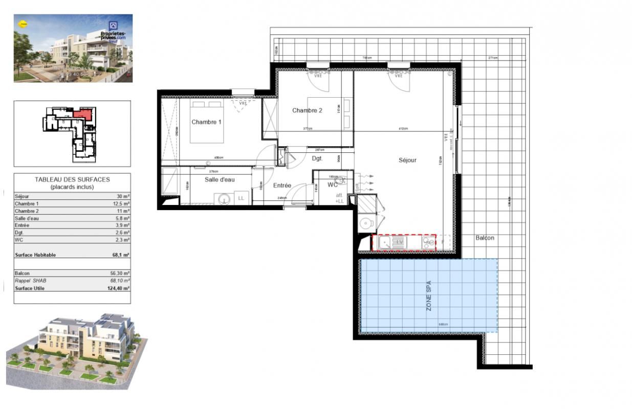 SAUVIAN Appartement de près de 68 m², doté d'une terrasse spacieuse exposée Est 2