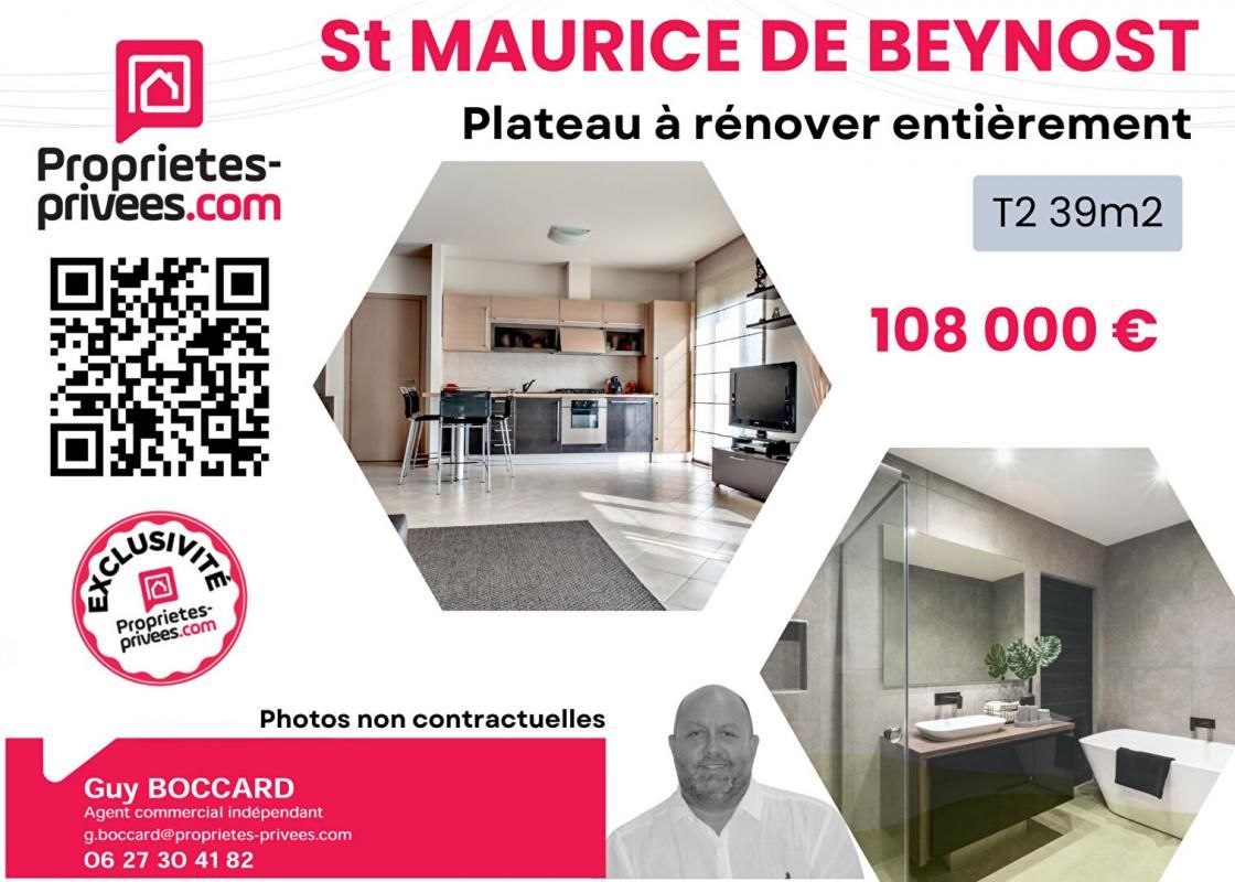 Appartement  2 pièce(s) 39 m2 à rénover, commune de St Maurice de Beynost