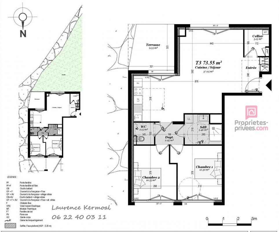 VENTE APPARTEMENT  3 pièces,73m²,  Jardin, Terrasse, Perros Guirec (22700)