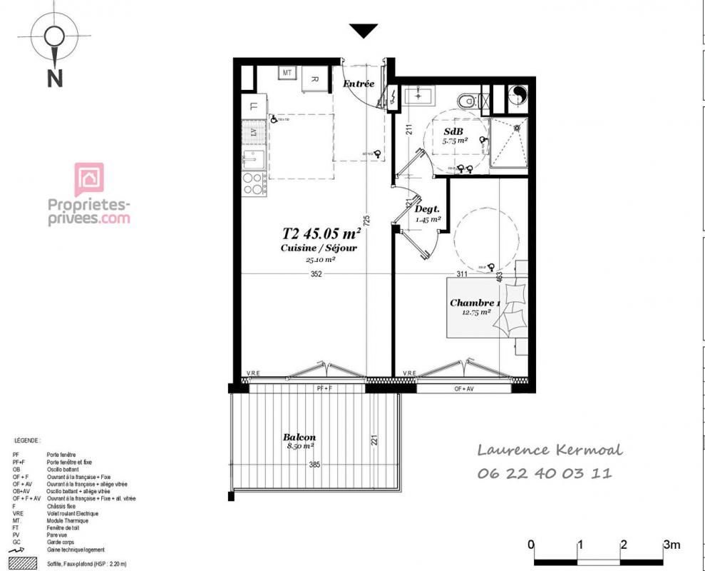 LOUANNEC VENTE APPARTEMENT T2, 45 m², VUE MER , PERROS GUIREC ( 22700) 1