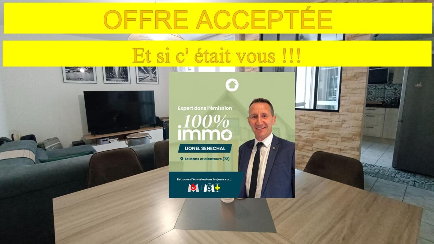 Appartement au RDC avec 2 balcons 4 pièces de 76 m2 secteur Pontlieue avec un accès direct au bord de l' huisne