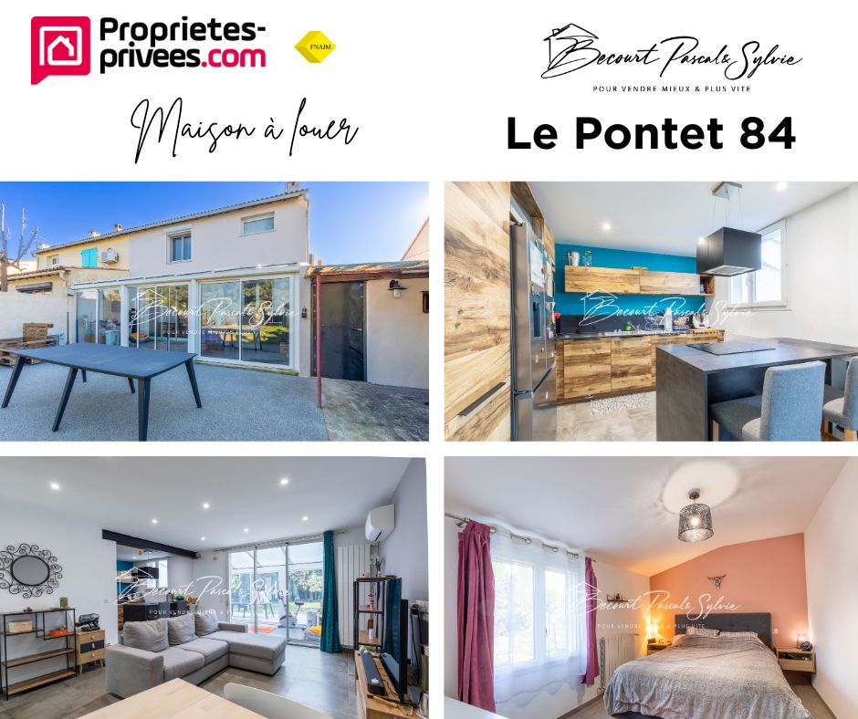 Maison à louer en Bail meublé - Le Pontet 93 m2 sur 340 m2 de jardin