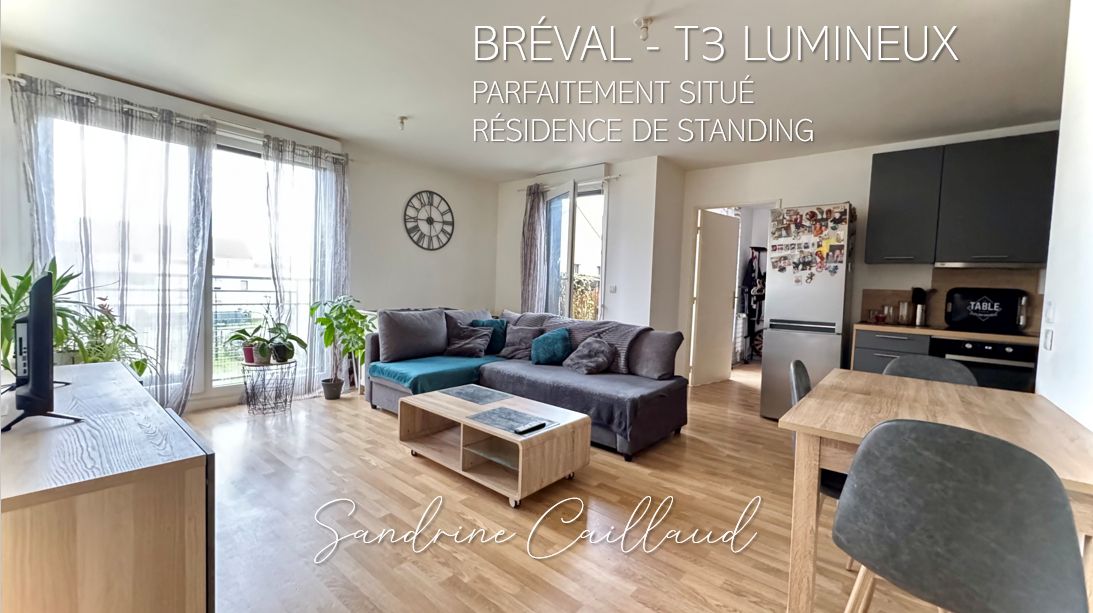 78980 BREVAL CENTRE - Appartement T3 lumineux - 2 balcons - ascenseur - 2 places de parking - parc résidentiel - 234000 Euros HAI
