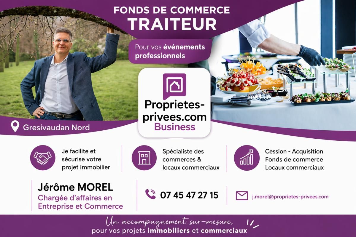 FONDS DE COMMERCE : TRAITEUR, 12% RENTABILITÉ ? LOYER TRÈS FAIBLE ? IDÉAL INVESTISSEUR